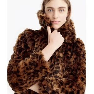 Rare ✨ J Crew NEW 🧥J Crew ✨Faux
Leopard Coat 🐆